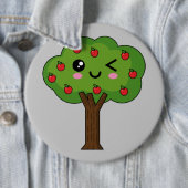 Kawaii Happy Winking Apple Tree Ronde Button 6,0 Cm (In situ)