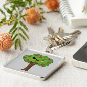 Kawaii Happy Winking Apple Tree Sleutelhanger (Zijkant)