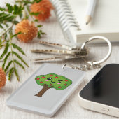 Kawaii Happy Winking Apple Tree Sleutelhanger (Voorkant Rechts)