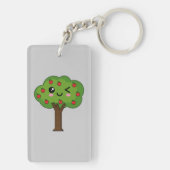 Kawaii Happy Winking Apple Tree Sleutelhanger (achterkant)