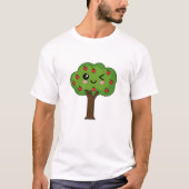 Kawaii Happy Winking Apple Tree T-shirt (Voorkant)
