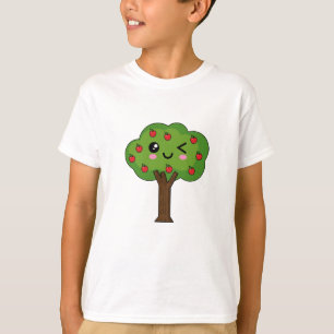 Kawaii Happy Winking Apple Tree T-shirt