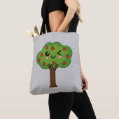 Kawaii Happy Winking Apple Tree Tote Bag (Dichtbij)