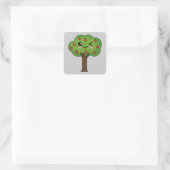 Kawaii Happy Winking Apple Tree Vierkante Sticker (Tas)