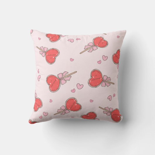 Kawaii Hart Lollypop Worpkussen Kussen (Achterkant)