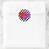 Kawaii-harten en geruite stickers (Tas)