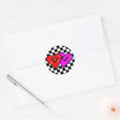 Kawaii-harten en geruite stickers (Envelop)