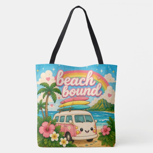 Kawaii Hawaii - Schattige quote Tote Bag (Achterkant)