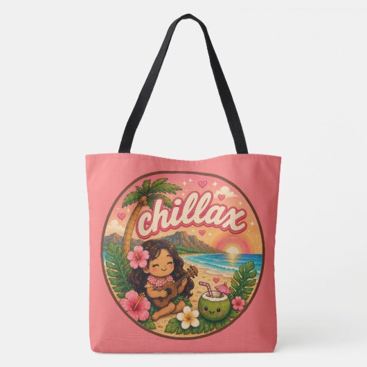Kawaii Hawaii - Schattige quote Tote Bag (Achterkant)