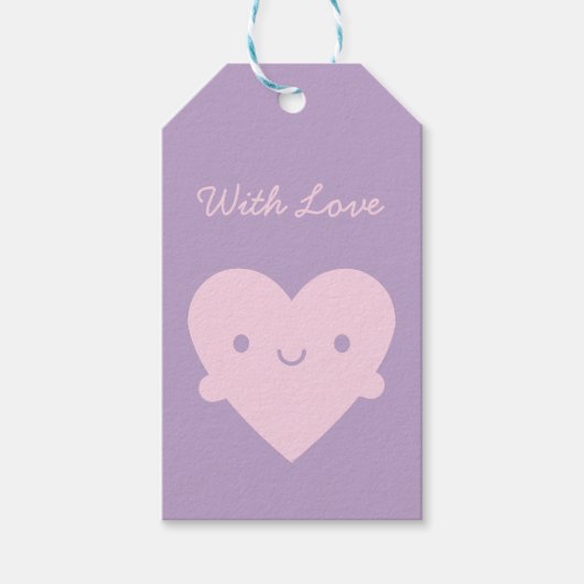 Kawaii Heart Hugs Cadeaulabel (Voorkant)