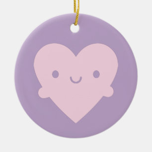 Kawaii Heart Hugs Keramisch Ornament