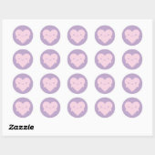 Kawaii Heart Hugs Ronde Sticker (Vel)