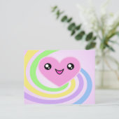 Kawaii Heart Rainbow Briefkaart (Staand voorkant)