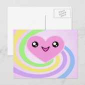 Kawaii Heart Rainbow Briefkaart (Voorkant / Achterkant)