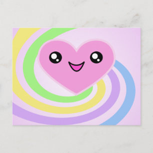 Kawaii Heart Rainbow Briefkaart