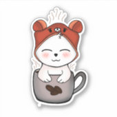 kawaii Heart warming love for cats Sticker (Voorkant)