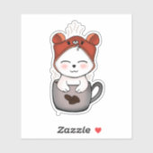kawaii Heart warming love for cats Sticker (Vel)