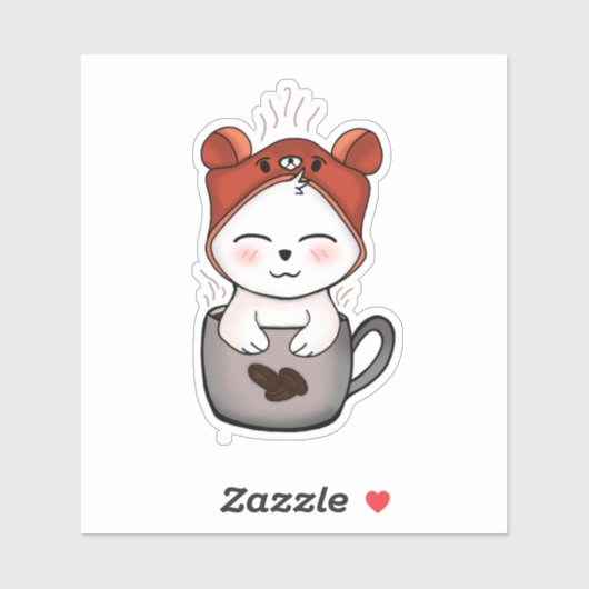 kawaii Heart warming love for cats Sticker (Vel)