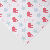 Kawaii Hearts Flowers and Stars Tissuepapier (Detail)