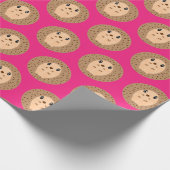 Kawaii Hedgel Roze omslagpapier Cadeaupapier (Hoek)