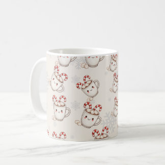 Kawaii Heet Cocoa Naadloos Patroon – Schattige Ker Koffiemok