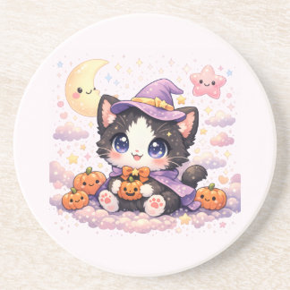 Kawaii Heks Cloud Kitty Zandsteen Onderzetter
