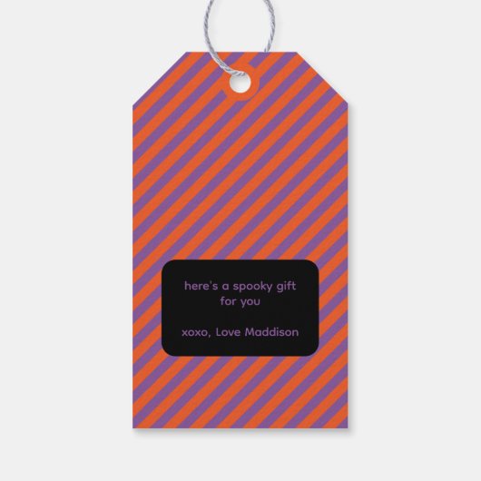 Kawaii Heks Kat Halloween Cadeaulabel (Achterkant)