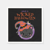 Kawaii Heks Kat Halloween Servet (Voorkant)