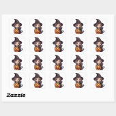 Kawaii heks meisje vierkante sticker (Vel)