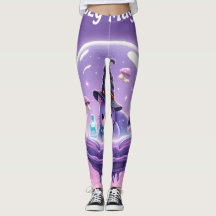 Kawaii Heks Sneeuwbol Leggings Paars