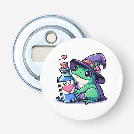 Kawaii heksige liefdesdrank button flesopener (Voorkant)