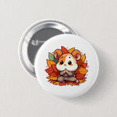 Kawaii herfst hamster yoga ronde button 5,7 cm (Voorkant /achterkant)