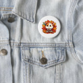 Kawaii herfst hamster yoga ronde button 5,7 cm (In situ)