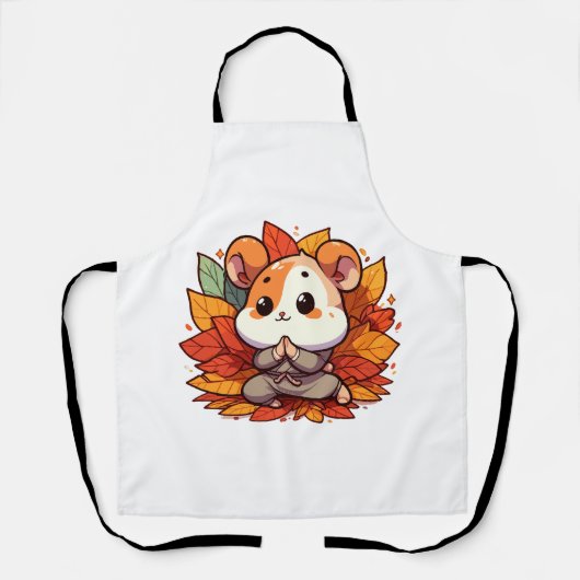 Kawaii herfst hamster yoga schort (Voorkant)