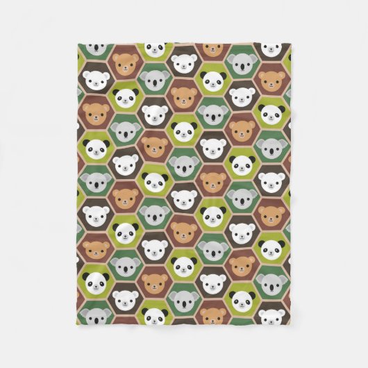 Kawaii herfstberen fleece deken (Voorkant)
