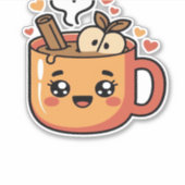 kawaii herfstthee Classic T-Shirt Sticker (Voorkant)