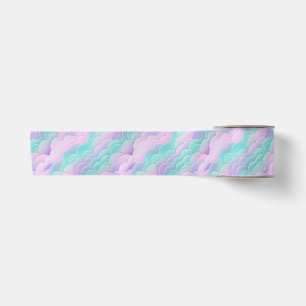 Kawaii Herhalend Patroon met Roze Blauwe Wolken Satijnen Lint