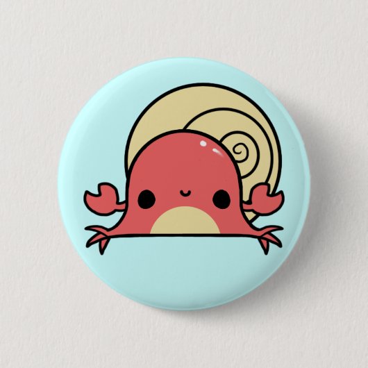 Kawaii Hermit Crab (Je verandert de achtergrond!) Ronde Button 5,7 Cm (Voorkant)