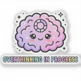 Kawaii Hersen Grappig Overdenken In Uitvoering Sticker