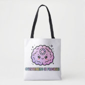 Kawaii Hersen Grappig Overdenken In Uitvoering Tote Bag (Voorkant)