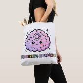 Kawaii Hersen Grappig Overdenken In Uitvoering Tote Bag (Dichtbij)