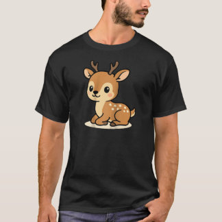 Kawaii hert cartoontje Schattig bos hert Illustrat T-shirt