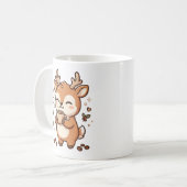 Kawaii Hert Koffie Slurpende Mok (Voorkant links)