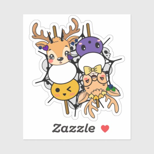 Kawaii Herten Dango - Griezelige Herfst Spiesjes K Sticker (Vel)