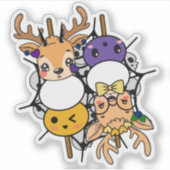Kawaii Herten Dango - Griezelige Herfst Spiesjes K Sticker (Voorkant)
