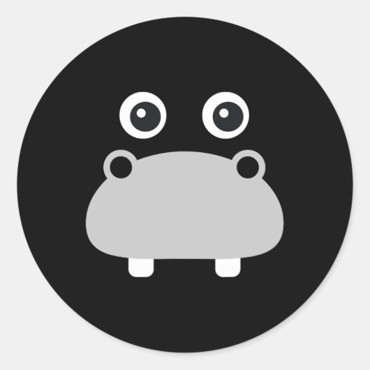 Kawaii Hippo Face Easy Halloween Costume Boys Ronde Sticker (Voorkant)