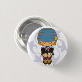 Kawaii Hipster Girl Button (Voorkant /achterkant)
