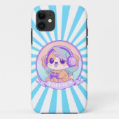 Kawaii hond met hoofdtelefoon voor gamer meisjes Case-Mate iPhone case (Achterkant)