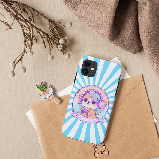 Kawaii hond met hoofdtelefoon voor gamer meisjes Case-Mate iPhone case