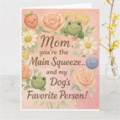 Kawaii Hond Moeder Moederdag Kaart - Main Squeeze  (Gele Bloem)